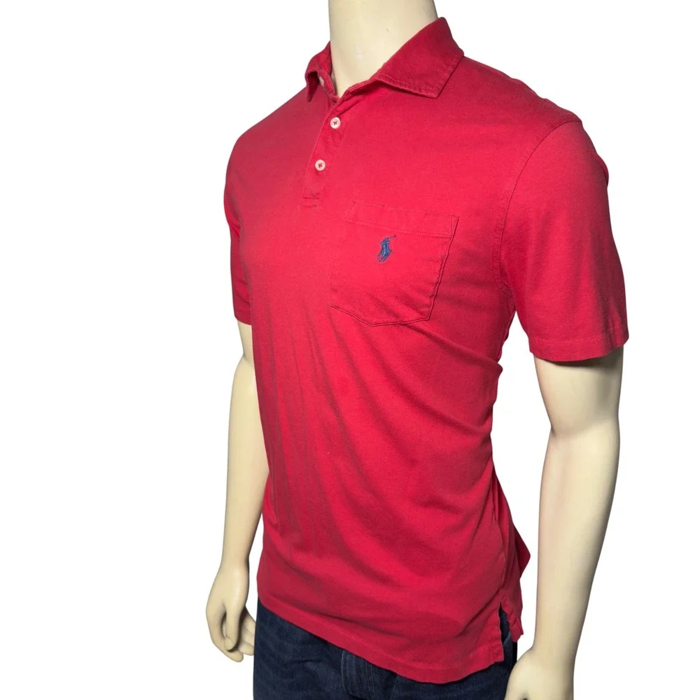 Polo Ralph Lauren Polo Shirt Mens Medium Red Excellent Classic Fit Pocket Pony